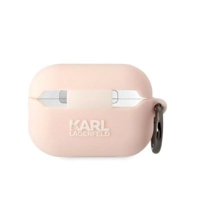 2. Karl Lagerfeld KLAP2RUNIKP AirPods Pro 2 Hülle pink/pink Silikon Karl Head 3D