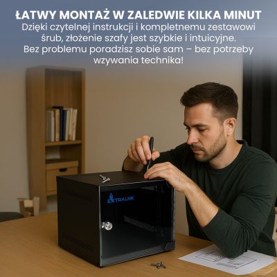 16. Extralink LITE 6U 10 280X310 Wand-Rackschrank Schwarz Freistehend/Wand-/Bodenrack Schwarz
