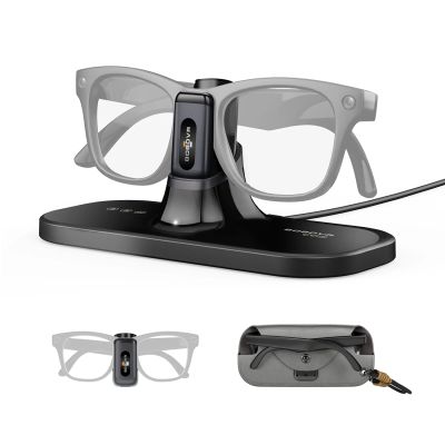 2. BoboVR CG2 3-in-1 Ladestation für Smart Glasses mit Clip, 350 mAh Akku und Etui – Schwarz