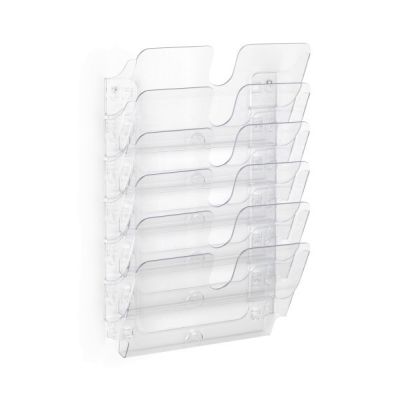 2. Robustes FLEXIPLUS-Prospektregal mit 6 Ablagen. Transparent.
