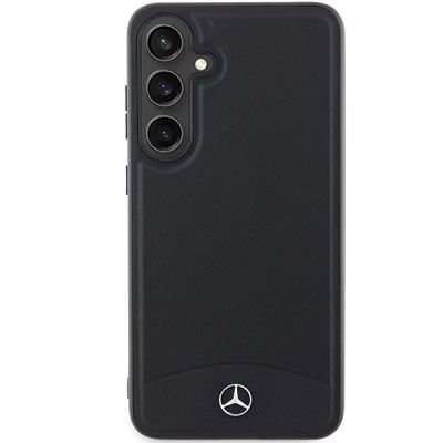 3. Mercedes Leather Textured & Plain MagSafe-Hülle für Samsung Galaxy S24+ – Schwarz
