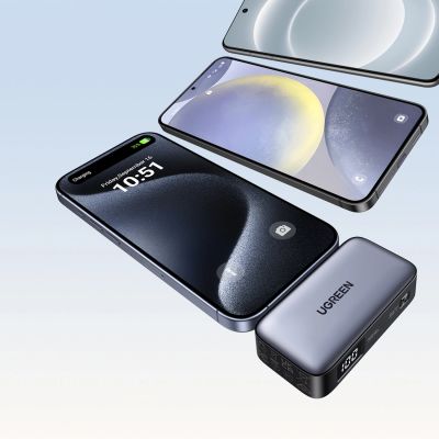 16. Ugreen PB503 5000 mAh Powerbank mit USB-C-Anschluss und integriertem USB-C-Anschluss – Grau