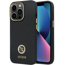 Guess 4G Silikon-Logo-Strass-Hülle für iPhone 13 Pro Max – Schwarz