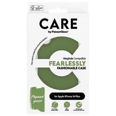 4. CARE by PanzerGlass Fashion Case mit MagSafe für iPhone 16 Plus – Grün