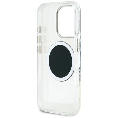 7. Guess IML Metal Colored Circle Classic Logo MagSafe Hülle für iPhone 16 Pro - Schwarz