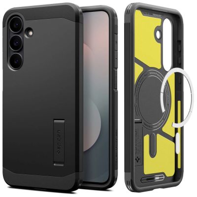 2. Spigen Tough Armor Mag MagSafe Hülle für Samsung Galaxy S25 FE – Schwarz und Gelb