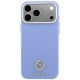 3. Guess MagSafe Hülle mit genarbtem, rundem Strass-Logo für iPhone 18 Pro / 17 Pro – Blau