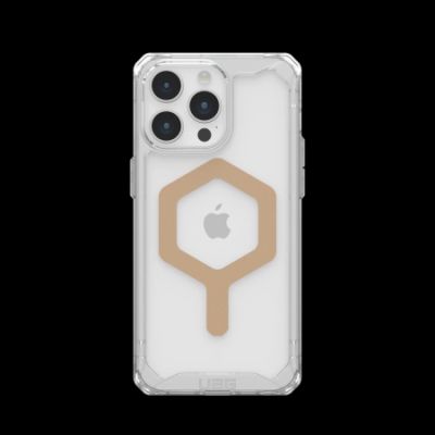 UAG Plyo MagSafe Hülle für iPhone 15 Pro Max – transparent und gold