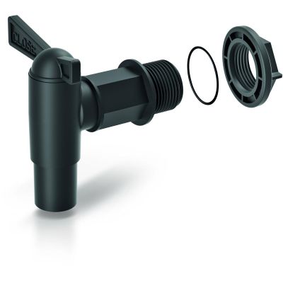 7. Wasserhahn für Regenwassertank, 3/4 Zoll, schwarz