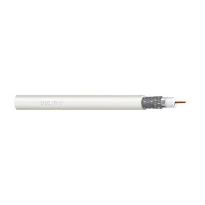 DIGITUS RG-6 Koaxialkabel, 75 Ohm, Schirmung (2x Folie + Geflecht 77%), Eca, PVC, 100 m, weiß