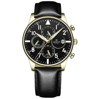 Giewont Herrenuhr Chronograph Saphir Schwarz und Gold GW5630-A4