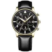Giewont Herrenuhr Chronograph Saphir Schwarz und Gold GW5630-A4