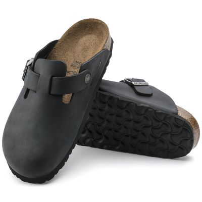 9. Birkenstock Boston Black Damen/Herren Clogs, geöltes Leder, schmale Slipper (0059463)