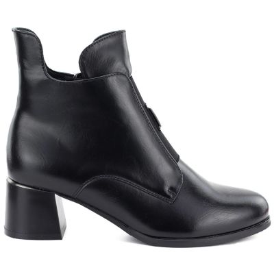 7. Gefütterte Damen-Ankle-Boots mit Blockabsatz, schwarz, Potocki SZ12868