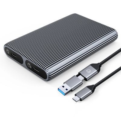 Doppel-Festplattengehäuse Orico AM2C3-2SN für zwei M.2 SATA+NVMe-Laufwerke, USB-C 3.2, 6 Gb/s / 10 Gb/s – grau