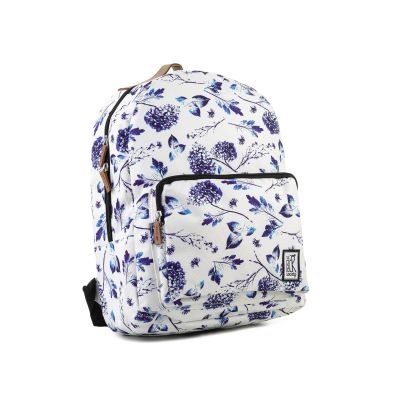 3. THE SOCIETY PACK XCLASSIC RUCKSACK 181CPR702-72 OFF WHITE BLUE BLUMENMUSTER