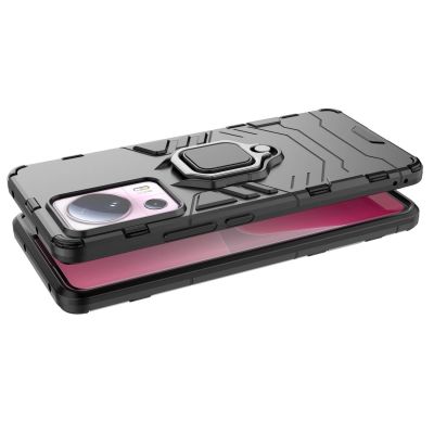8. Ring Armor-Hülle für Xiaomi 13 Lite, gepanzerte Abdeckung, magnetischer Halterungsring, schwarz