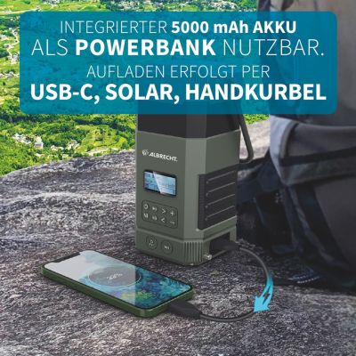4. Albrecht DR 114 DAB Batteriebetriebene Campinglaterne USB-Anschluss