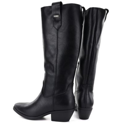 5. Schwarze Damen-Cowboystiefel aus Leder, Big Star UU274521