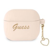 Guess GUA3LSCHSP AirPods 3 Hülle rosa/rosa Silikon Charm Heart Collection