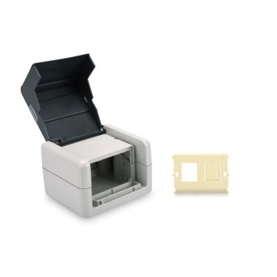 2. Digitus Anschlussdosen-Set mit Klappdeckel und Einsatz für 2 x Keystone-Module, IP44