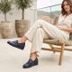 7. Damen-Keilschuhe aus Leder, marineblau, Rieker L5356-14