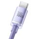 9. Baseus Crystal Shine Series Kabel USB-Kabel für schnelles Aufladen und Datenübertragung USB Typ A - USB Typ C 100 W 1,2 m lila (CAJY000405)
