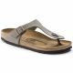 Birkenstock Gizeh Birko-Flor Nubuk Stone Regular Herren Flip-Flops Wide Grau (43391)