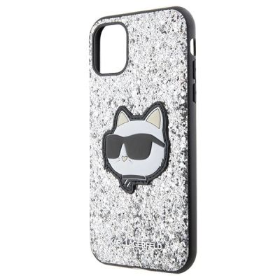 6. Karl Lagerfeld KLHCN61G2CPS iPhone 11 / Xr 6,1" Silber/Silber Hardcase Glitter Choupette Patch