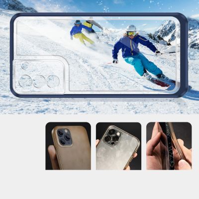 3. Klare 3in1 Hülle für Samsung Galaxy S22+ (S22 Plus) Rahmen Gel Cover Blau