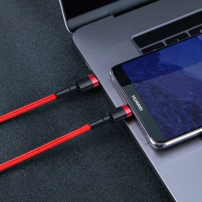 7. Baseus CATKLF-HG1 USB-C – USB-C PD QC-Kabel 60 W 3 A 480 Mbit/s 2 m – Schwarz und Grau