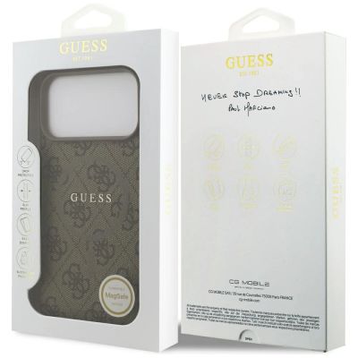 8. Guess 4G Ring Classic Logo MagSafe Hülle für iPhone 17 Pro Max – Braun