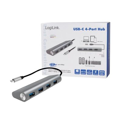 8. LogiLink UA0309 USB 3.2 Gen 1 (3.1 Gen 1) Typ-C Hubs und Konzentratoren 5000 Mbit/s Grau