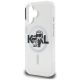 6. Karl Lagerfeld IML Glitter Karl & Choupette Sketch Logo MagSafe Hülle für iPhone 16 - Transparent