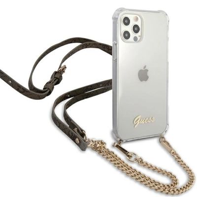 4. Guess GUHCP12MKC4GSGO iPhone 12/12 Pro 6.1" Transparente Hartschale 4G Goldkette