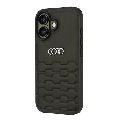 2. Audi Kunstleder iPhone 16 6,1" schwarz/schwarz Hardcase AU-TPUPCIP16-GT/D2-BK