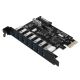 4. USB-3.0-PCI-E-Erweiterungskarte mit 7 Anschlüssen für Desktop-Gehäuse