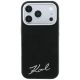 3. Karl Lagerfeld Saffiano MagSafe Hülle mit kleinem Schriftzug und Metalllogo für iPhone 17 Pro Max / 18 Pro Max – Schwarz