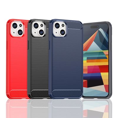 6. Flexible Carbon-Musterhülle für iPhone 15 Plus Carbon Case – Schwarz