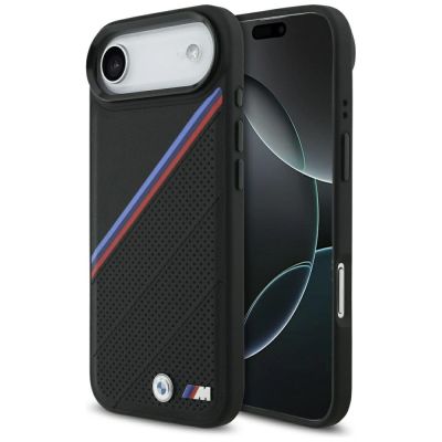 BMW M Tricolor Metal Logo MagSafe Case für iPhone 17 Air – Schwarz