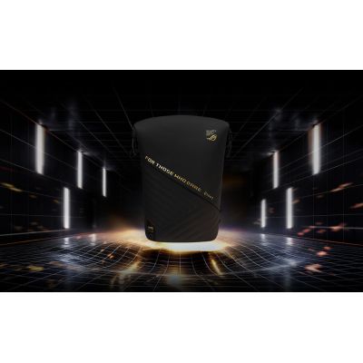 8. ASUS ROG SLASH Backpack Edition 20 Roll-Up Rucksack Schwarz Polyester, gewachstes Leder (zum Hochziehen)