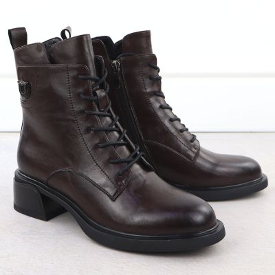 3. Braune Damen-Lederboots im Worker-Stil Filippo DBT7369