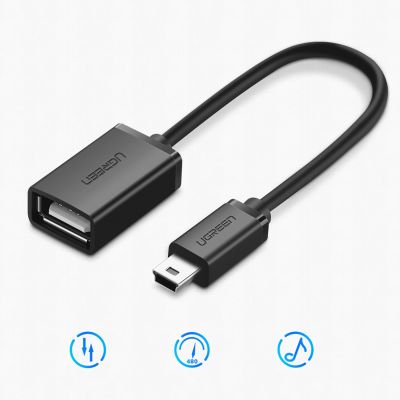 5. Ugreen US249 10383 Mini-USB-B (männlich) / USB-A (weiblich) OTG-Adapter 10 cm – grau