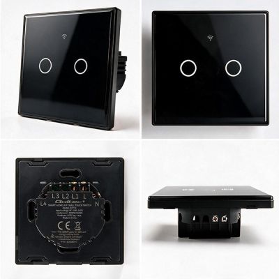 5. QOLTEC LICHT-EIN/AUS-SCHALTER | 2-KANAL-TOUCH-BEDIENUNG | WLAN | TIMER | TUYA | SCHWARZ