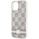 6. DKNY IML Checkered Mono Pattern & Printed Stripes MagSafe-Hülle für iPhone 15 / 14 / 13 – Beige