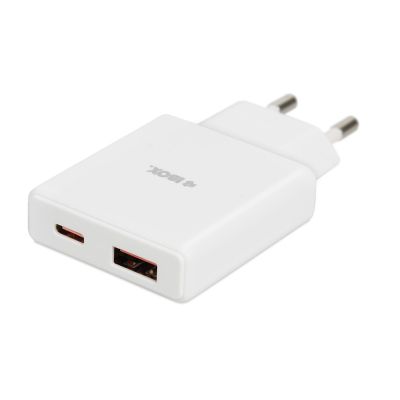 IBOX Universal-Ladegerät C-43 GAN PD30W Slim USB A+C Weiß