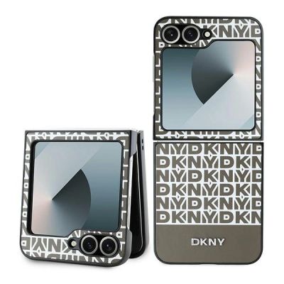 DKNY Repeat Pattern Bottom Stripe Hülle für Samsung Galaxy Z Flip 6 – braun