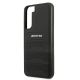 6. AMG Lederhülle mit geprägten Linien für Samsung Galaxy S22+ – Schwarz