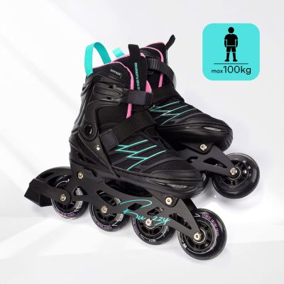 8. Meteor Rollschuhe L 38-43 Buzzy Schwarz/Pink/Mint