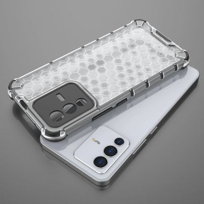 20. Gepanzerte Wabenhülle mit Gelrahmen Vivo V23 5G schwarz